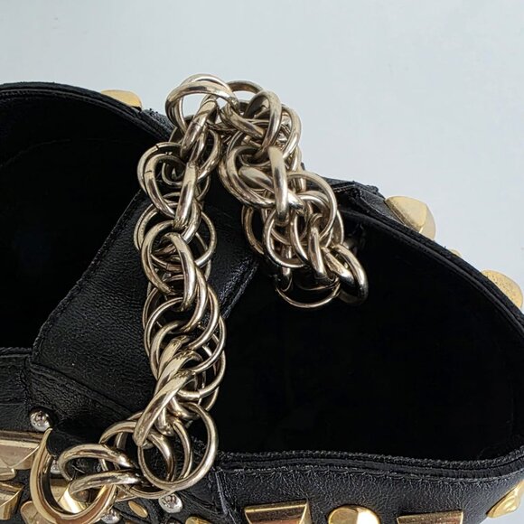 Versace H&M Black Mini Studded Bag. Good Condition - Picture 4 of 15